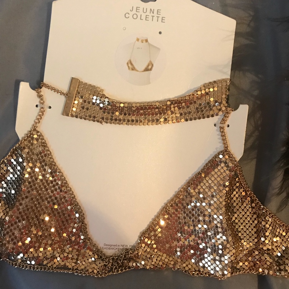 Gold Bra and Choker